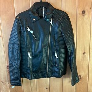 Bellivera faux leather moto jacket, L